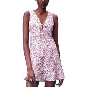 Zara pink ditsy floral mini dress NWT